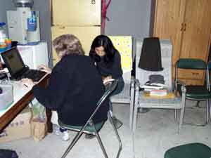 Jane and Meg working on the plant book for Chiayi