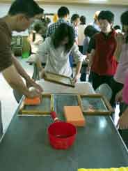 students making paper