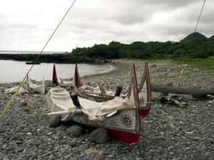 Traditional boats on the beach