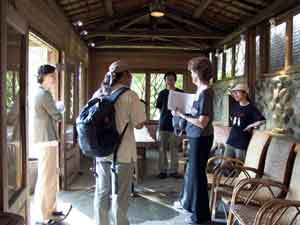 reviewing gallery space