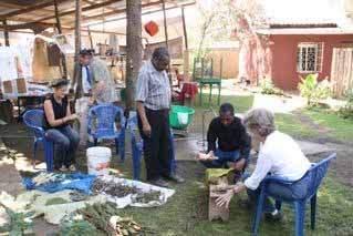 all students making paper