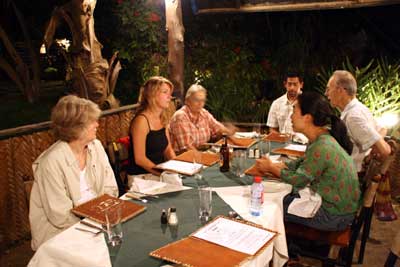 Volunteer group at the Oasis for dinner