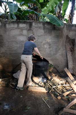 cook pot over fire