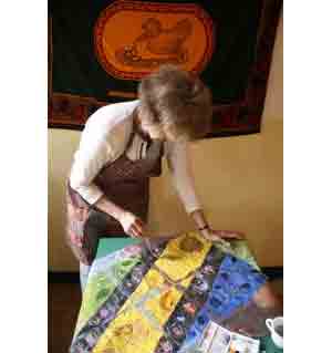 Jane finishing Tanzania flag